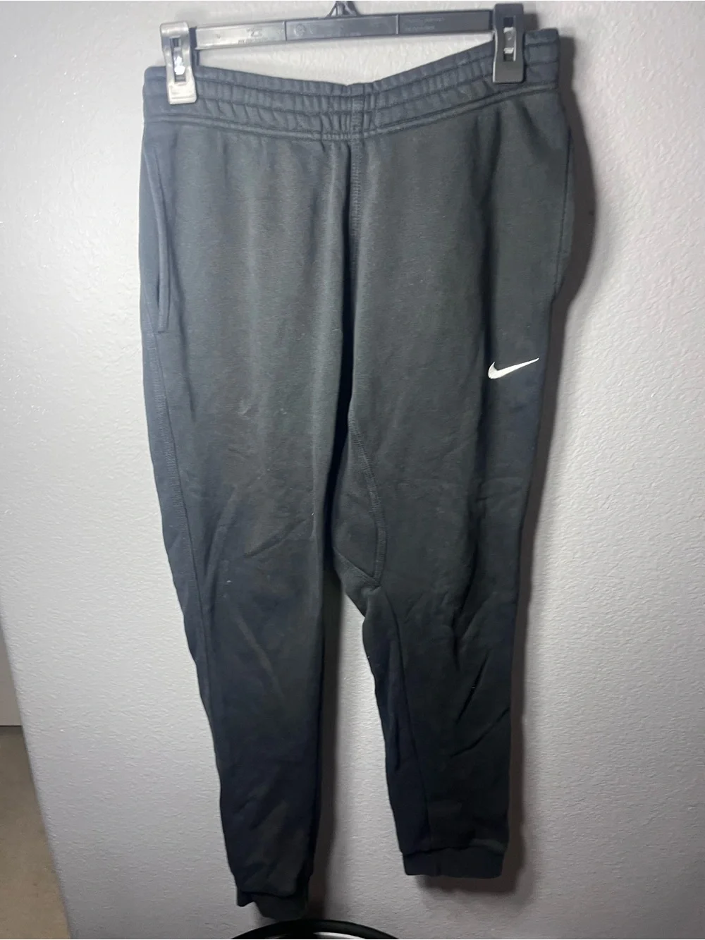 Nike Black Kids Sweatpants with White Swoosh